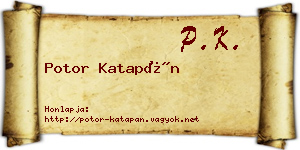 Potor Katapán névjegykártya